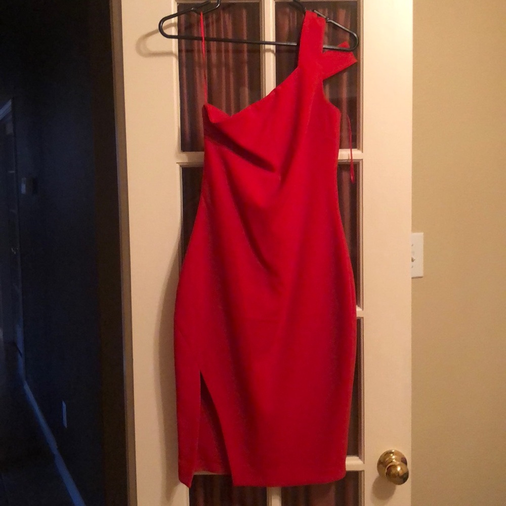 Fire Engine Red Likely One Shoulder Dress